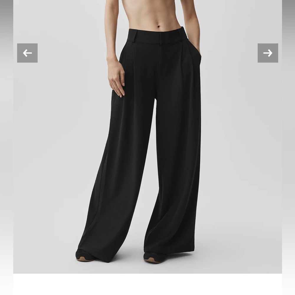 ALO | Black Wide-Leg High-Waist Pants